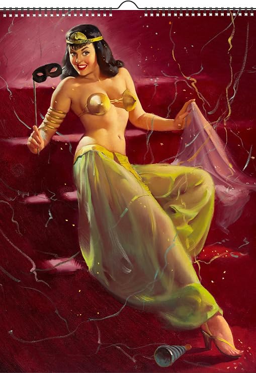 2026 Wall Calendar [13 pages 8"x12"] GIL ELVGREN Pinup Girls in Sexy Lingerie Vintage Retro Posters Magazine Covers
