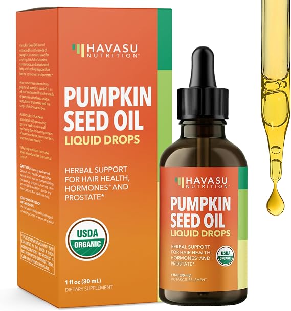 Organic Pumpkin Seed Oil Cold-Pressed, USDA Certified, Unflavored, 1 Fl Oz