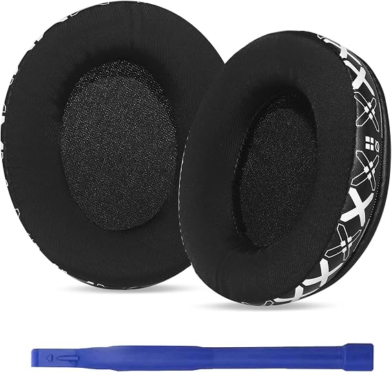HyperX Cloud 2 Earpad Ice Silk Cloud Alpha Ear Pad, Upgrade Protein Leather Ear Cushion Replacement for HyperX Cloud Stinger/Cloud Flight/CloudX/Cloud II/Cloud III/Cloud Core/Mix Headset(White Print)