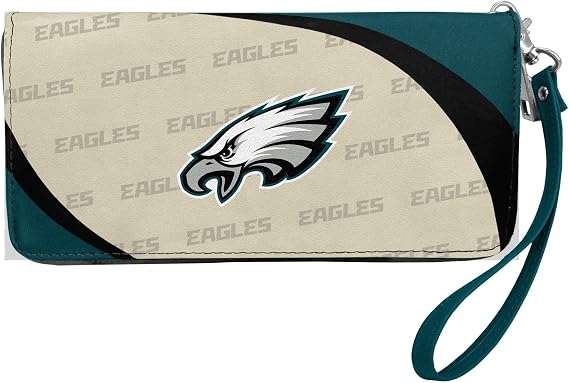 Littlearth NFL Philadelphia Eagles Curve Zip Organizer, Team Color, 8" x 4" x 1"
