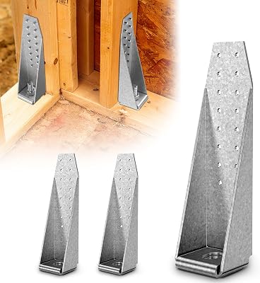 8 Pcs Holdown Shearwall Attachment - 3mm 11 Gauge Thick Steel, Hot-Dip Galvanized Lateral Tension Ties, 16 Pre-Drilled Holes Bolted Holdown, Deck Tension Tie Kit for Wood Deck or Light Steel House
