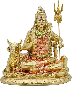 alikiki Indian God Shiva Idol Statue - Hindu God Lord Shiva Statue Indian Home Temple Mandir Pooja Item Puja Murti Decor Diwali Gifts Meditation Yoga Room Altar Shrine Decoration