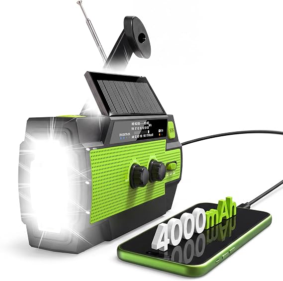 Emergency Radio with Flashlight & Reading Lamp, NOAA/AM/FM Weather Radio
