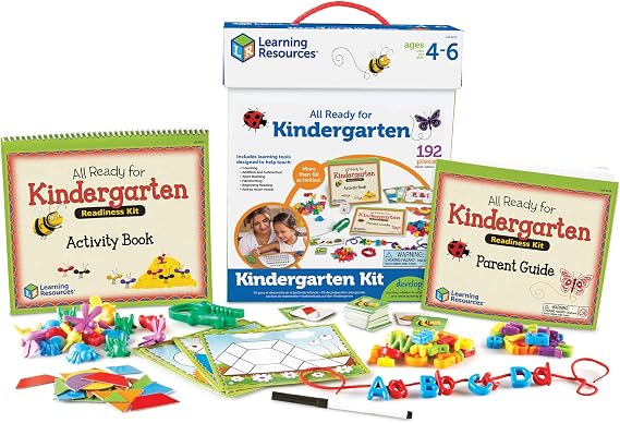 Learning Resources All Ready for Kindergarten Readiness Kit - Classroom Must Haves, Toddler Activities, Homeschool Supplies, Learn to Read, Spelling , Alphabet Kindergarten Workbook