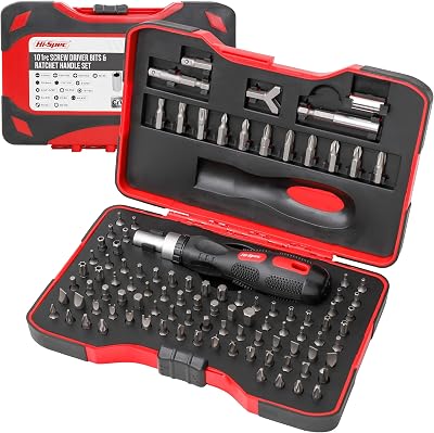 Hi-Spec 101pc Multi Bits Screwdriver & Ratcheting Handle Tool Set Kit. Complete 14 Hex Screwdriving with Tamper Proof Security Driver Bits