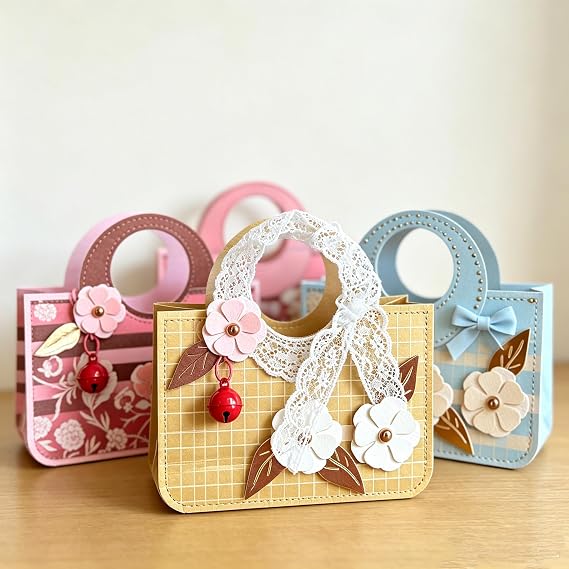 1set Shopping Bag Gift Box Dies Metal Cutting Die Cut for Handmade Treat Box Paper Craft DIY Present Packing for Friends Family Kids Paper Bag Template from Alina Crafts