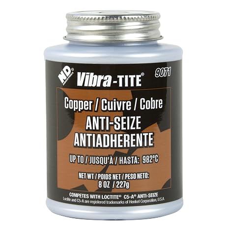 Vibra-TITE 907C Copper Anti-Seize Lubricant Compound, 8 oz Jar with Brush