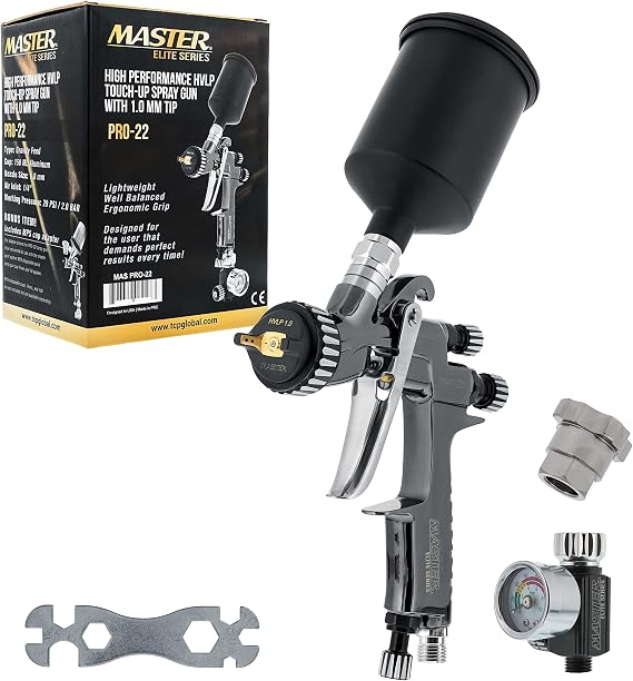 Master Elite Performance PRO-22 HVLP Air Spray Paint Gun with 1.0mm Tip
