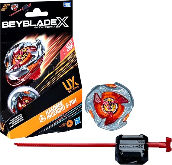Beyblade X Hammer Incendio 3-70H UX Starter Pack Top and Launcher