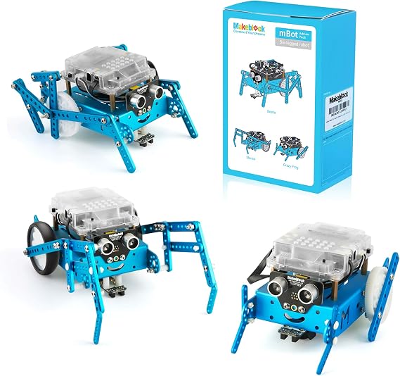 Makeblock mBot Add-on Pack Six-Legged Robot, 3-in-1 Add-on Pack, 3 Forms (mBot Excluded)