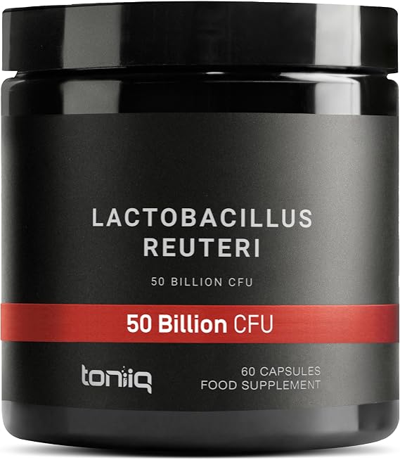 Toniiq 50 Billion CFU Lactobacillus Reuteri Probiotic 50mg per Serving | L Reuteri Probiotics - Highest CFU Count Lactobacillus Reuteri Probiotic - 60 Vegetarian Capsules - 60 Servings