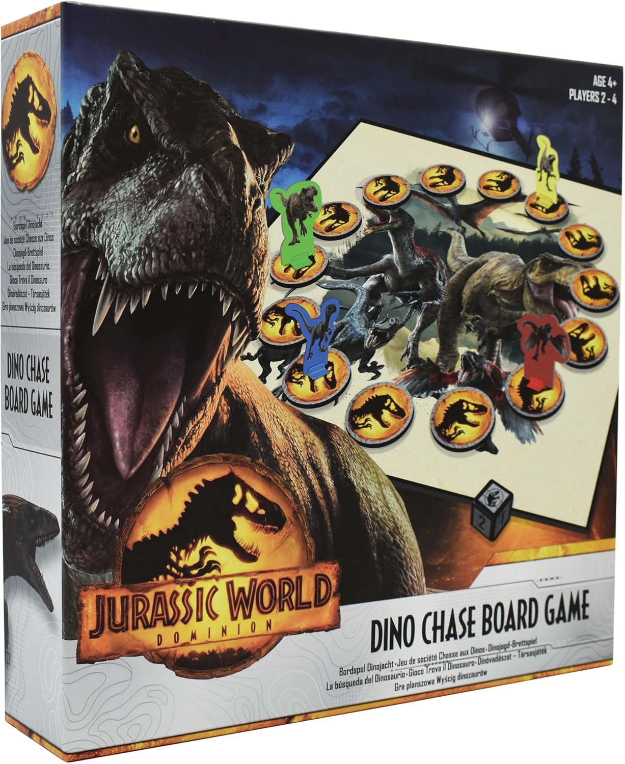 Cartamundi Jurassic World Dino Chase Board Game, Exciting Family Friendly Dinosaur Game, For 2-4 Players, Great Gift For Kids Aged 4+