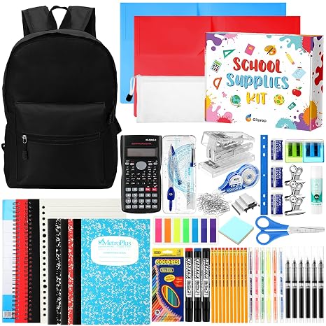 Gilprop 126 Pcs 2026 Middle High School Supplies Kit, Black