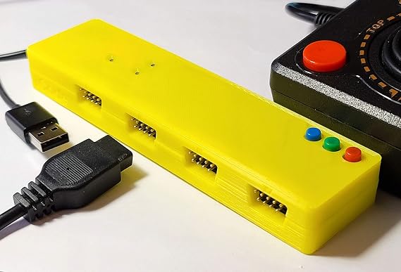 USB Adapter for Atari Joystick, Paddle, Driving by iCode, Four Port Multiplayer, Pro Edition