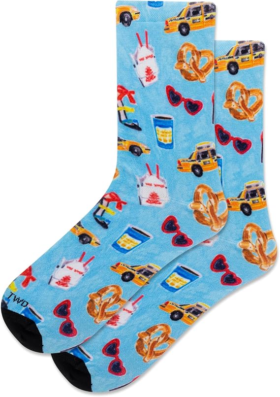 Hot Sox Women's Hot Sox Women's Travel Write Draw Series Crew Socks - 1 Pair Pack - Cool & Cute Gifts