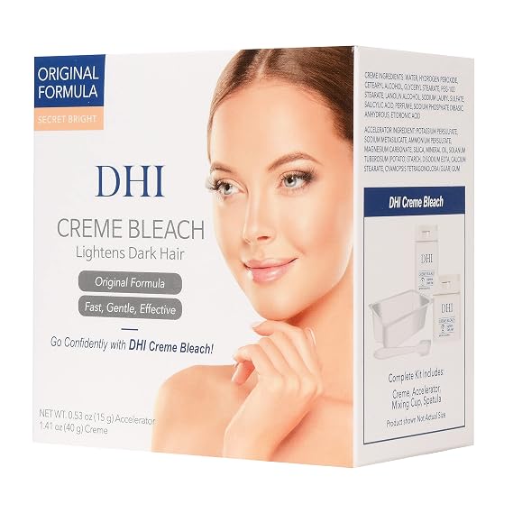 DHI Creme Bleach Mild Original Sensitive Formula Lightens Dark Hair 1.9 OZ