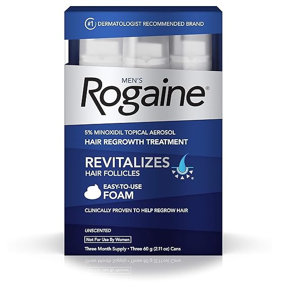 Rogaine Mens Regrowth Foam 5% Unscented 3 Month (2 Pack)