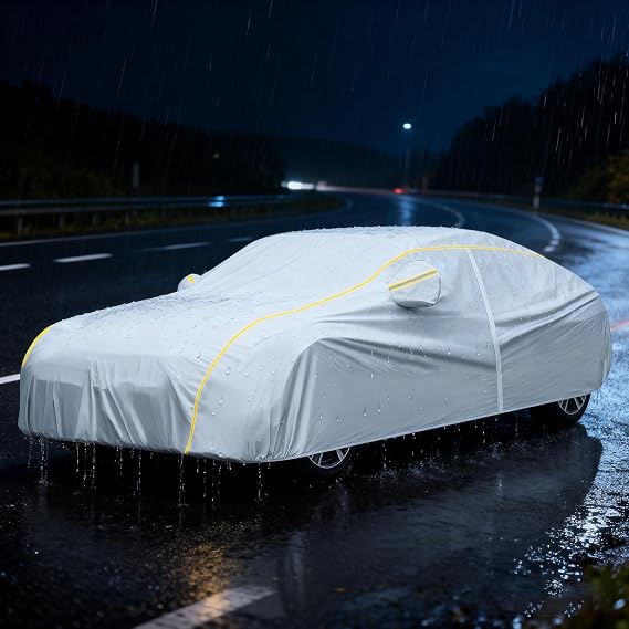 Waterproof Car Cover for Nissan 300 ZX All Weather Protection (Snow Rain Sun) Outdoor Full Cover Windproof Dustproof UV Scratch Resistant with Door Zipper,Silver