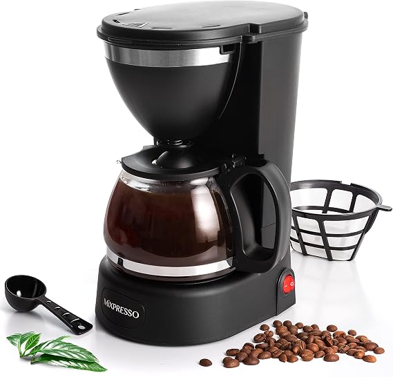 Mixpresso Drip Coffee Maker Coffee (6 Cups), Black