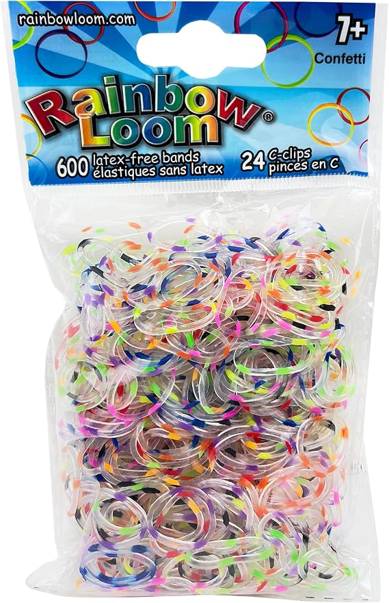 Rainbow Loom Rubber Plastic Bands, Confetti Mix