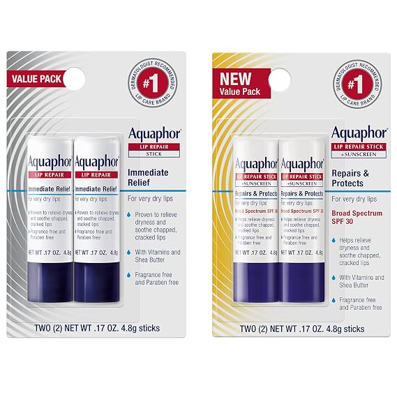 Aquaphor Lip Balm Set, Repair and Protect, 4 Lip Products Total