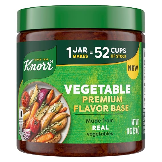 Knorr Premium Vegetable Bouillon Flavor Base 11 oz, Versatile Use 1PK | For soups, sauces, stews, rice and savory cooking; Vegetable; 11 oz.