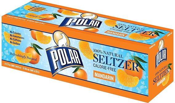 Polar Seltzer Mandarin, 12 Fluid Ounce (Pack of 12)