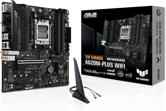 Asus TUF Gaming A620M-PLUS WIFI AMD A620 Soket AM5 DDR5 6400(OC) MHz mATX Anakart