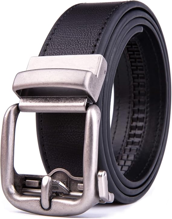 Fabio Valenti Men's Genuine Leather Ratchet Dress Belt-Adjustiable Buckle