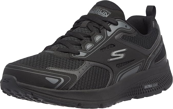 Skechers Men's Go Run Consistent-Performance Running & Walking Shoe Sneaker, Black/Charcoal, 9 X-Wide
