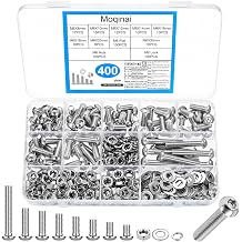 400 Pcs M6 Screw Set, Stainless Steel Socket Button Head Cap Screws and Nuts Assortment, Machine Screws with Washers, Metric Bolts and Nuts Kit for Furniture, Electronics & DIY Repairs