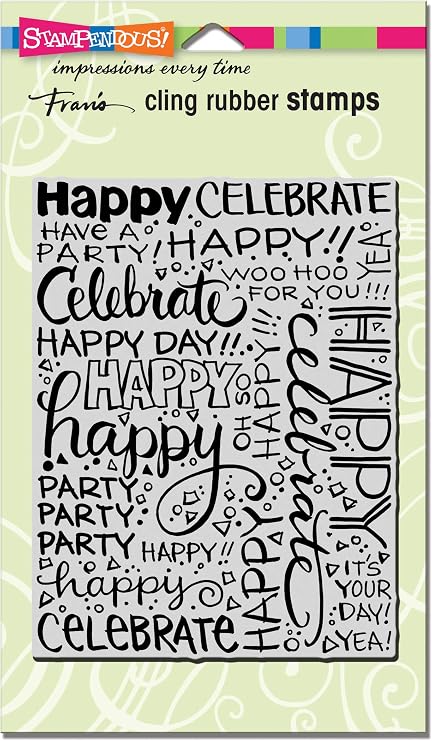 Stampendous Cling Stamp-Party Background, Grey