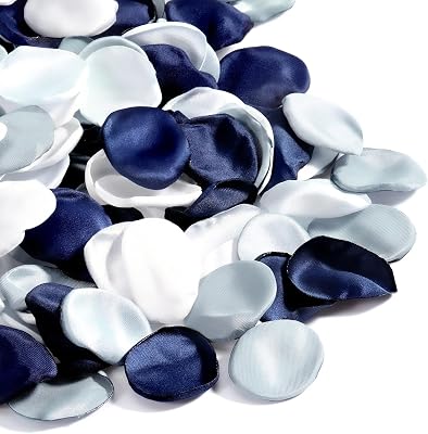 Vin Beauty Silk Fake Blue Rose Petals, Dusty Blue Flower Silk Petals Flower Girl Scatter Petal for Wedding Aisle Scatter, Aisle Table Centerpieces, Romantic Night Home Decor, 200PCS