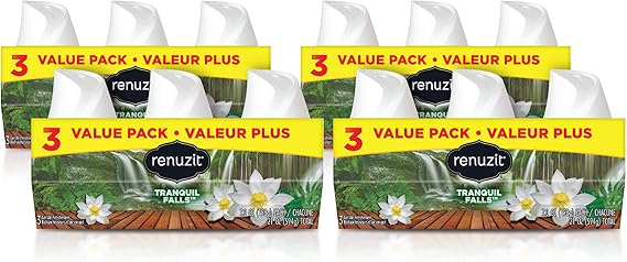 Renuzit Gel Air Freshener, Tranquil Falls, 12 Count
