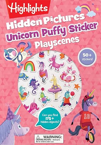 Unicorn Hidden Pictures Puffy Sticker Playscenes: Unicorn Hidden Pictures Puffy Sticker Playscenes (Highlights Puffy Sticker Playscenes): Unicorn ... with Over 50 Reusable Stickers to Decorate