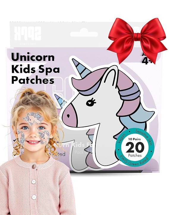 Unicorn Kids Face Masks Skincare Set (10pk), Organic Vegan & Kid Safe Skin Care Ages 4+, Cute Animal Sheet Masks for Girls, Spa Day, Sleepover, Slumber Party Favors, Stuffs and Gifts for Little Girls