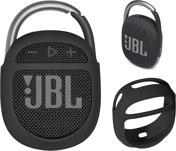 GETGEAR Silicone Cover Compatible with JBL Clip 4 Portable Speaker(Black)