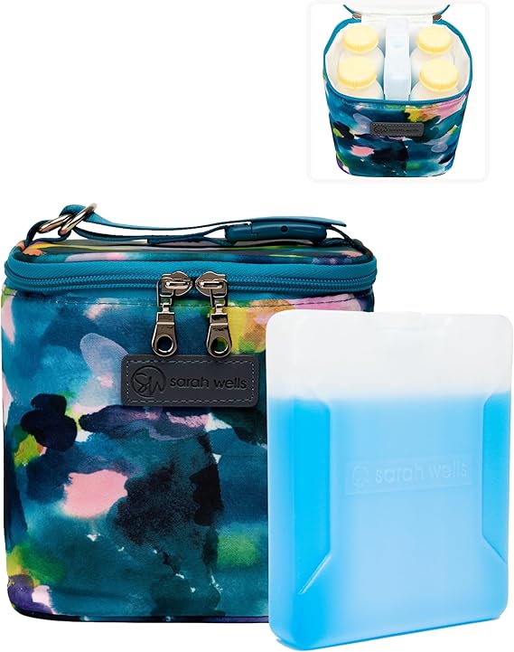 Sarah Wells Cold Gold Breastmilk Cooler with Ice Pack (Aq2uarelle)