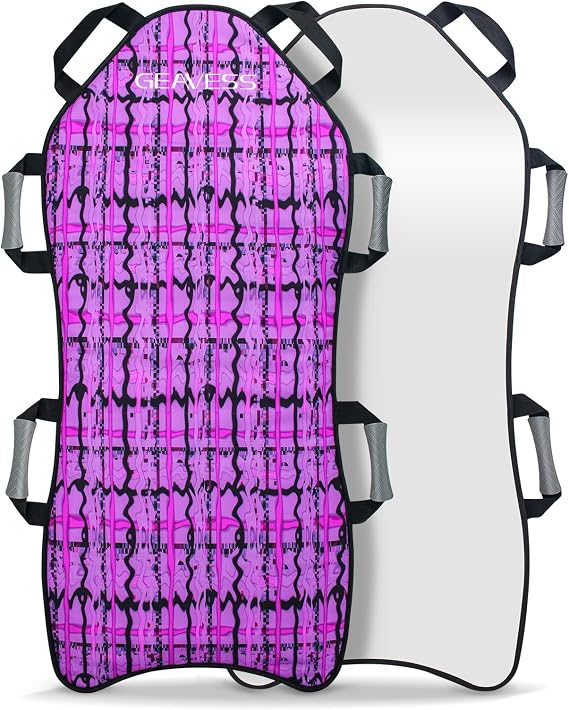 Foldable Snow Sled 45"18", Pink | Fits 2 Children or 1 Adult, Portable and Lightweight, Strong and Durable, Sturdy Fabric Stitching, Handles with Steering