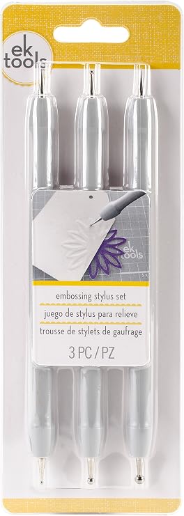 EK Tools Embossing Stylus Set, Includes 3 Stylus Tools, Detail to Decor, Paper Crafts, Cards Invitations, Envelopes, Raised Designs, Patterns, Tracing