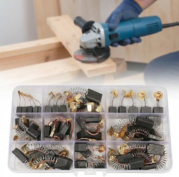 60PCS Carbon Brushes for Power Tools, Carbon Brush Replacement for Electric Tools, Universal Carbon Brushes for Drills Saws