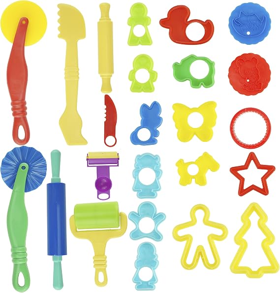 Kare & Kind Set of 24pcs Smart Dough Tools Kit with Models and Molds, (Retail Packaging) (Animals)