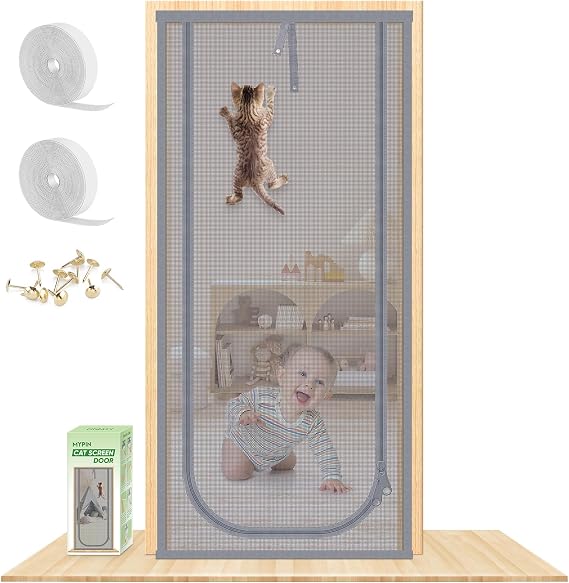 Reinforced Cat Screen Door, Fits Opening Door Size 38''x81'' Keep Bugs Out