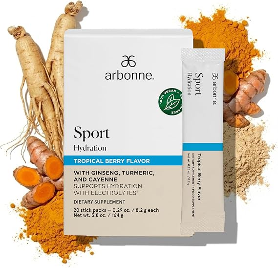 Sport Hydration Drink Mix Tropical Berry Flavor by Arbonne 20 Count