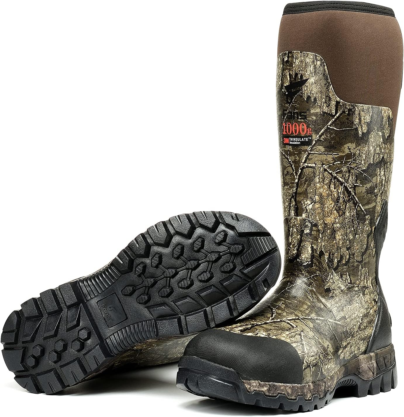 8 Fans Rubber Hunting Boots with 1000G Thinsulate Insulation,Camo Waterproof Rubber Mud Muck Boots with 5mm Neoprene for Men&Women
