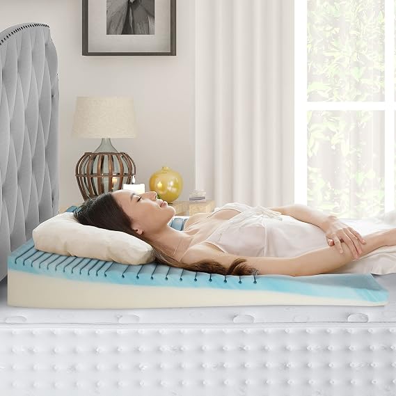 Boyd Sleep Gel Cooling Memory Foam Bed Wedge Pillow, 43 x 29 x 6