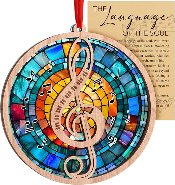 Music Teacher, Guitar, Piano Note Ornament for Musician, Dummer, Men, Women