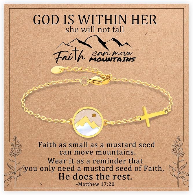 Sereney Mustard Seed Bracelet Baptism Confirmation Bracelet for Women