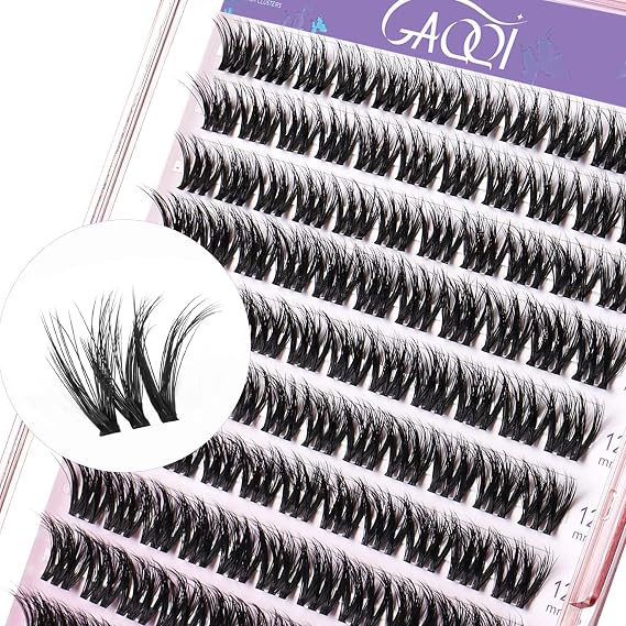 Lash Clusters,Wispy Volume Eyelash Clusters 10-14mm,110PCS,3D-GQ08 | Multilayered 3D Lashes, Sturdy Thin Band, C-Curve, Soft & Lightweight, Comfortable to Wear, Salon Effect at Home