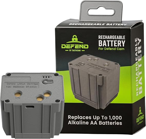 TACTACAM Defend Rechargeable Battery for Security Camera | Reusable power source; enables off-grid deployment anywhere; official OEM fit for DEFEND security cameras